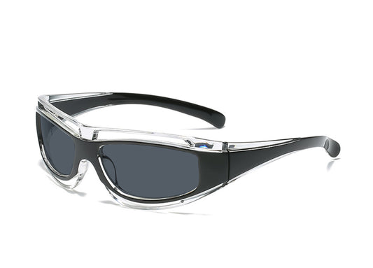 Occhiali da sole neri modello nice TR vista frontale ussess
